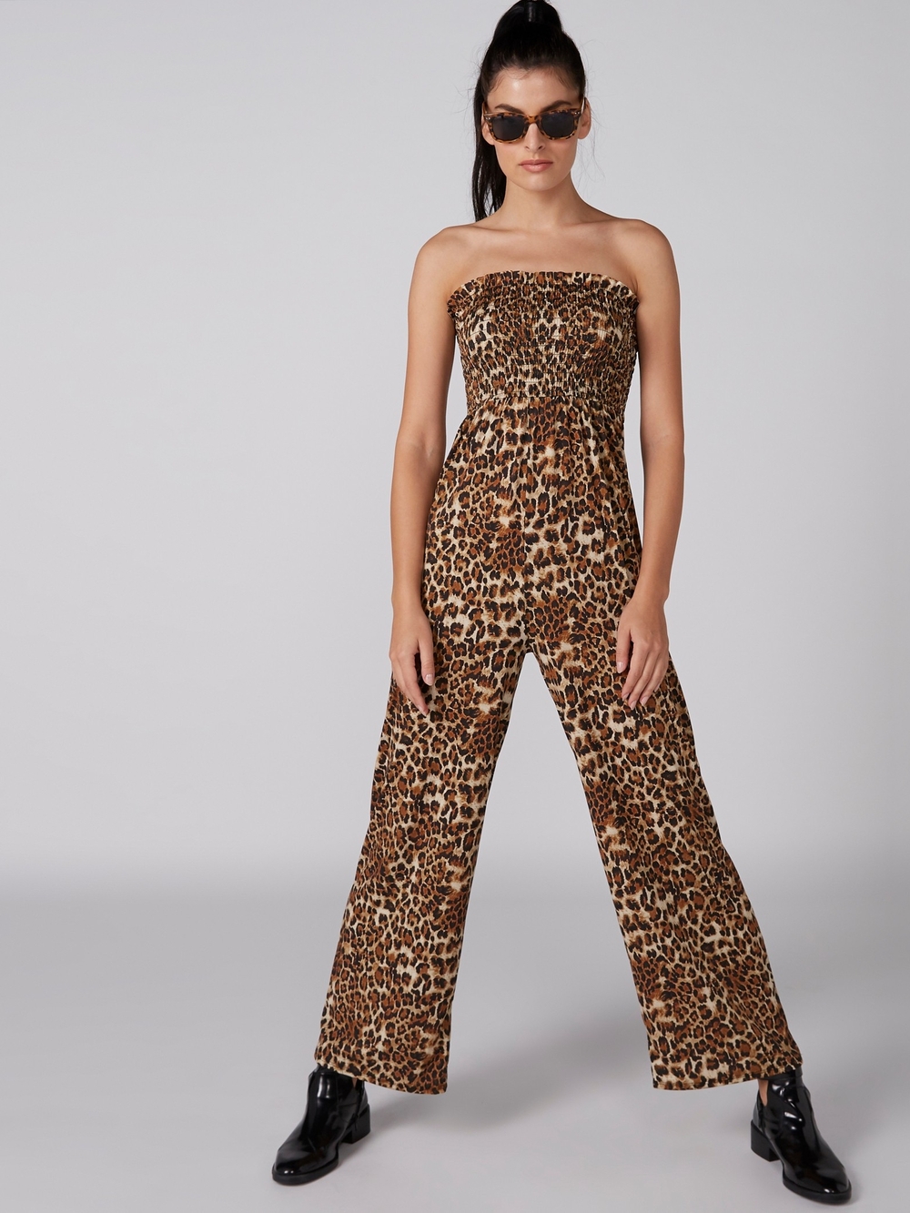 Nwt H & H Strapless Leopard Print Jumpsuit